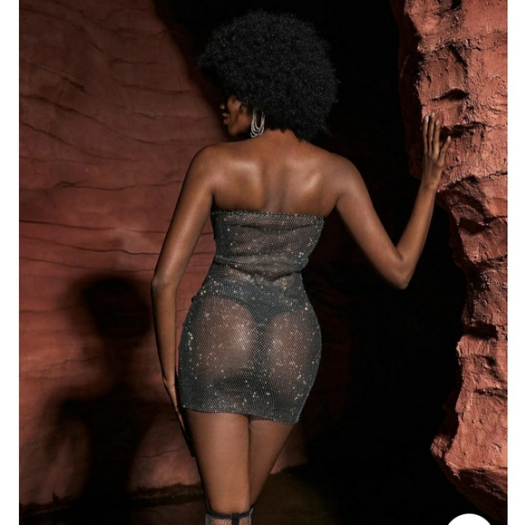 NWT - Sparkling Crystal Mesh multi ware Dress with Scarf Detail - Picture 3 of 8